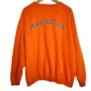 Camp David 'Players Club' Spell Out Graphic Sweatshirt Embroidered Orange XL